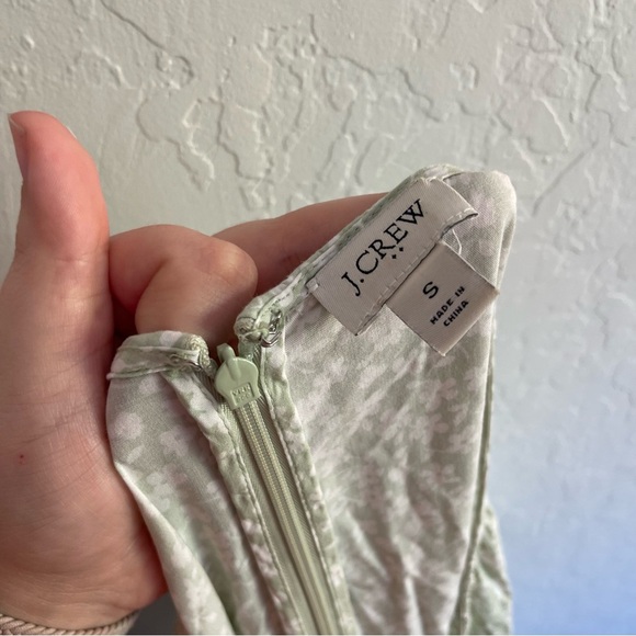 J Crew Green Floral Puff Sleeve Tiered Midi Dress Cottagecore Womens Size Small - Picture 8 of 10